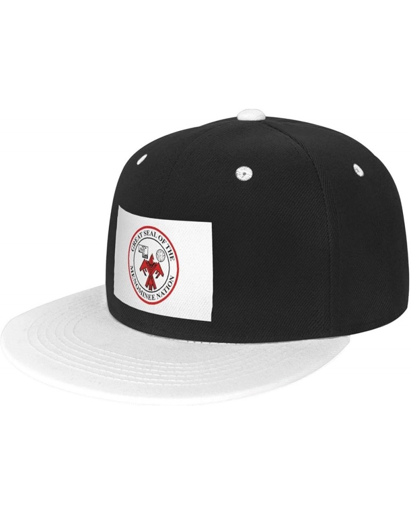 Flag of The Menominee Nation Baseball Cap for Men Women Snapback Hat Adjustable Flat Bill Hats White $14.58 Baseball Caps