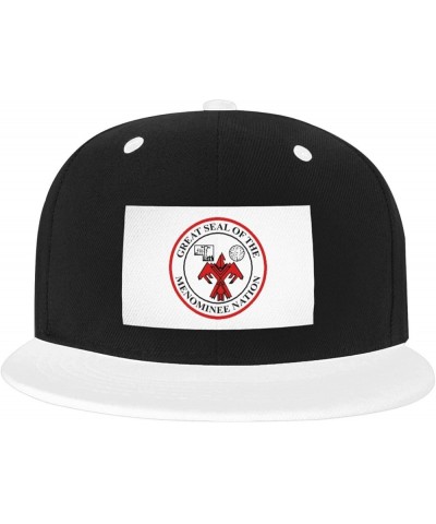 Flag of The Menominee Nation Baseball Cap for Men Women Snapback Hat Adjustable Flat Bill Hats White $14.58 Baseball Caps