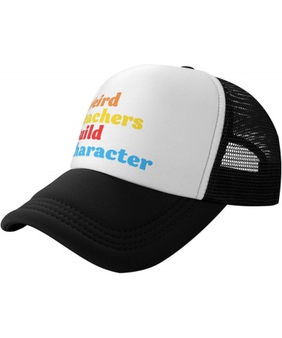 Weird Teachers Build Character Adjustable Baseball Hat Black Outdoor Uv Protection Black $11.07 Baseball Caps