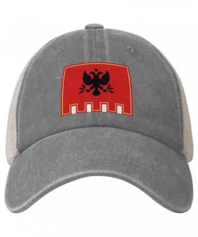 Flag of Piana Degli Albanesi Baseball Cap for Women Mens Trucker hat Mesh Caps Dad Hat Gray $11.62 Baseball Caps