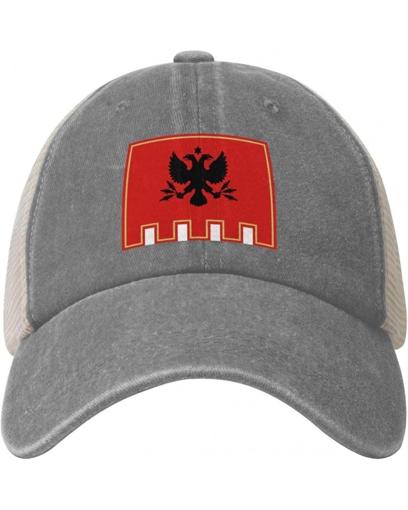 Flag of Piana Degli Albanesi Baseball Cap for Women Mens Trucker hat Mesh Caps Dad Hat Gray $11.62 Baseball Caps