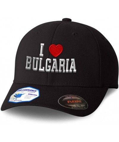 New Flexfit Hats for Men & Women I Love Bulgaria Polyester Dad Hat Baseball Cap Black $10.79 Baseball Caps