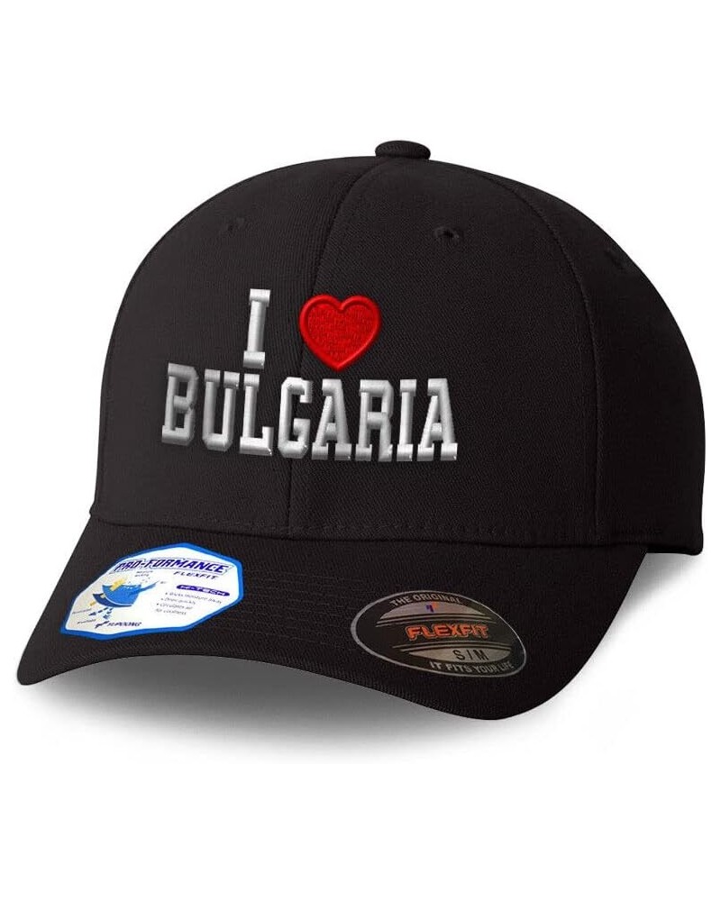 New Flexfit Hats for Men & Women I Love Bulgaria Polyester Dad Hat Baseball Cap Black $10.79 Baseball Caps