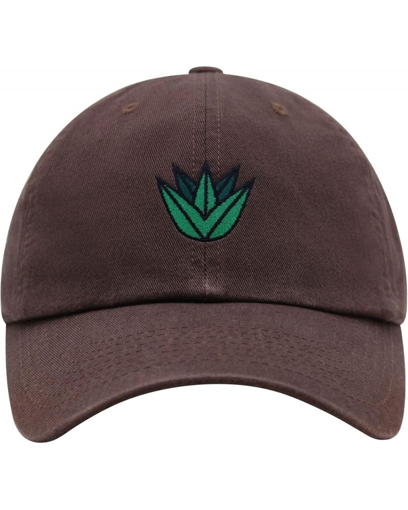 Agave Plant Premium Dad Hat Embroidered Baseball Cap Tequila Brown $12.49 Baseball Caps