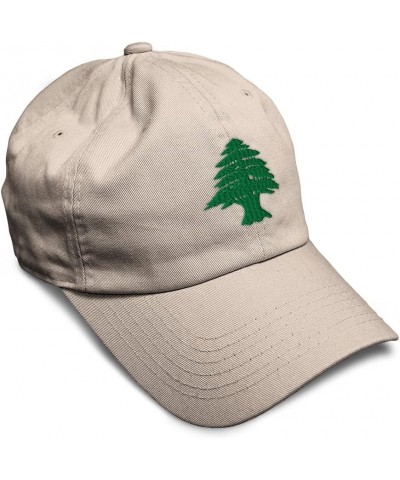 Custom Soft Baseball Cap Lebanon Flag Tree Seal Embroidery Asia Twill Cotton Dad Hats for Men & Women Stone Design Only $14.4...