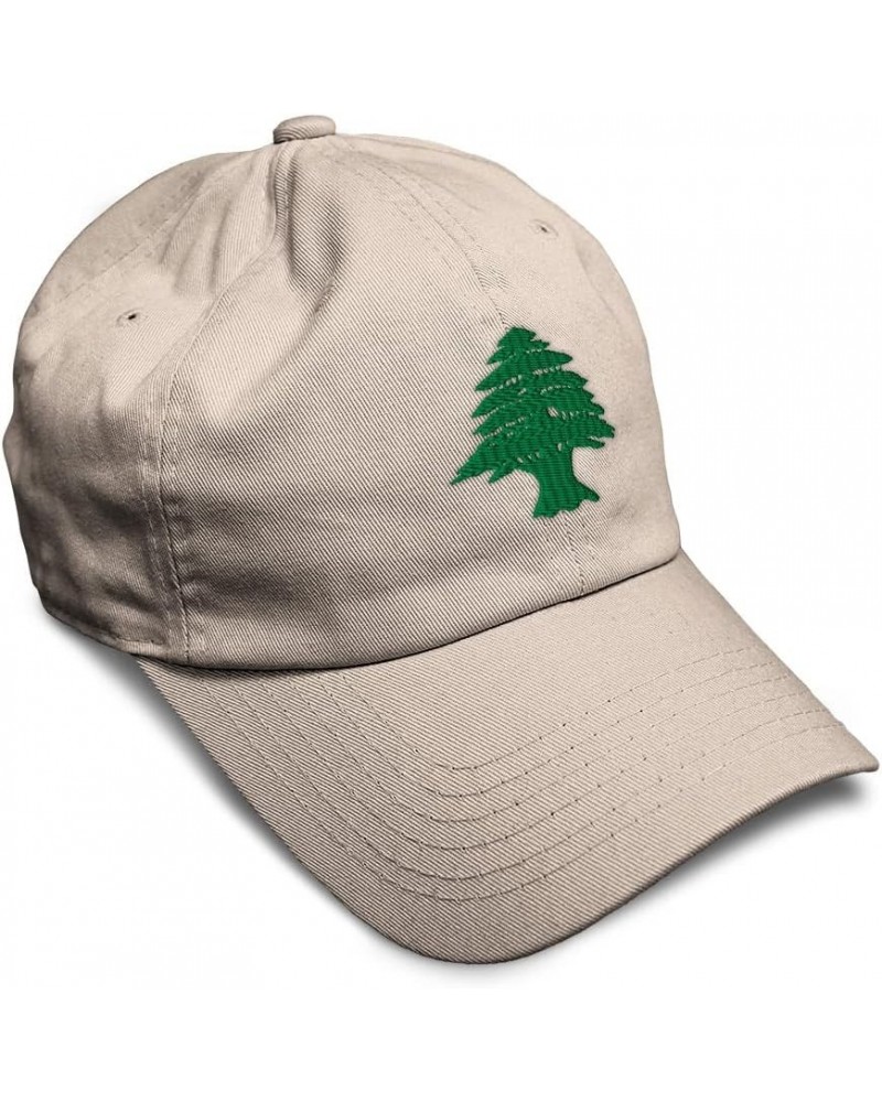 Custom Soft Baseball Cap Lebanon Flag Tree Seal Embroidery Asia Twill Cotton Dad Hats for Men & Women Stone Design Only $14.4...