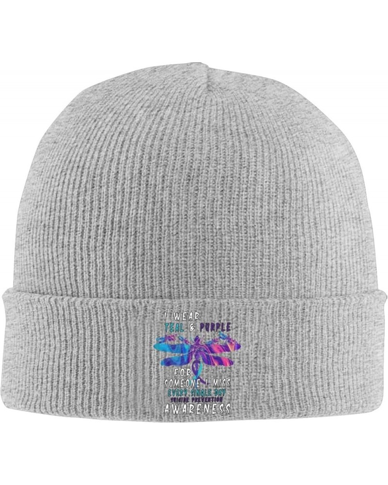 Every Single Day Suicide Prevention Awareness Beanie Hat Cuffed Knit Skull Cap Beanie Hats Gray $12.97 Skullies & Beanies