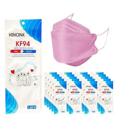 [30 Pack]Kf94 Masks [Individually Packaged] Unisex, 4-Layer Mask, Tri-Folding Style for Adult and Older (30Pcs, Pink) Pink 30...