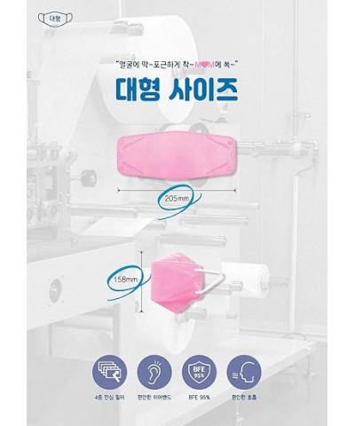 [30 Pack]Kf94 Masks [Individually Packaged] Unisex, 4-Layer Mask, Tri-Folding Style for Adult and Older (30Pcs, Pink) Pink 30...