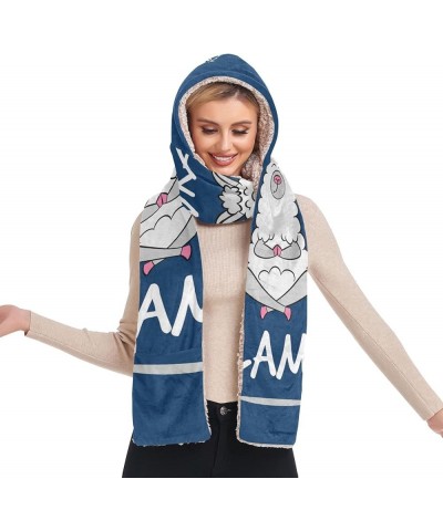 Women's Cold Weather Scarves, 3 in 1 Cotton Velvet Lining Warm Hooded Wrap Multi 7 $13.43 Scarves