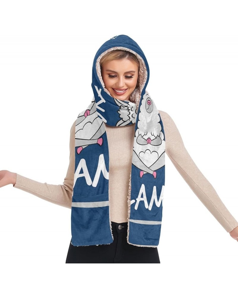 Women's Cold Weather Scarves, 3 in 1 Cotton Velvet Lining Warm Hooded Wrap Multi 7 $13.43 Scarves