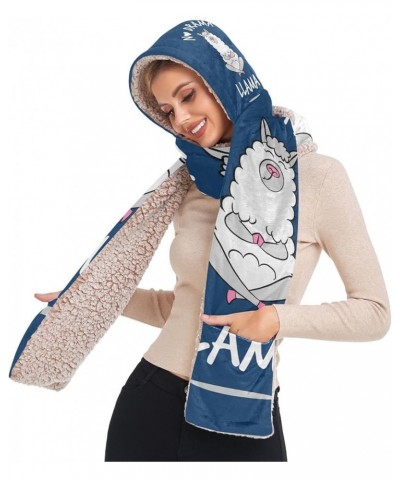 Women's Cold Weather Scarves, 3 in 1 Cotton Velvet Lining Warm Hooded Wrap Multi 7 $13.43 Scarves