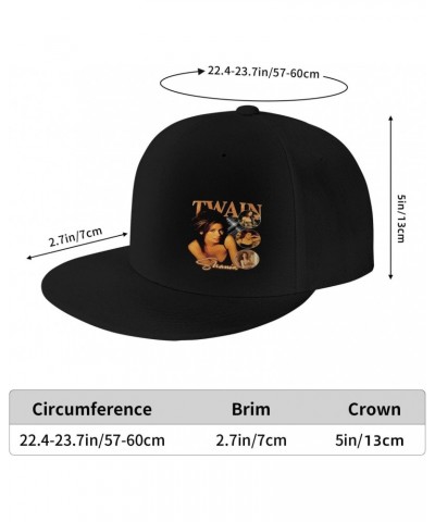 Flat Bill Brim Baseball Cap Shania Singer Twain Snapback Hats Dad Hat Adjustable Hip Hop Hats Trucker Hats for Men Women Blac...