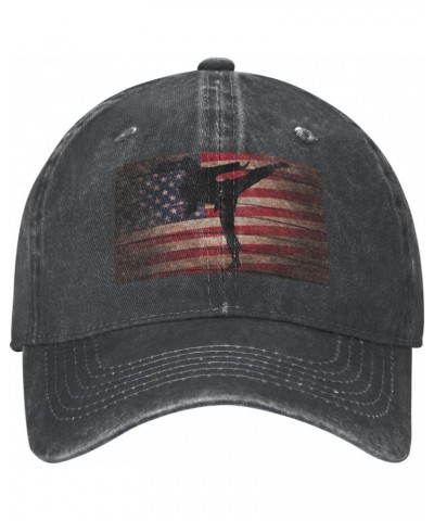 Judo American Flag Adjustable Stylish Unique Unisex Washed Cowboy Baseball Adult Hat Black $13.07 Baseball Caps