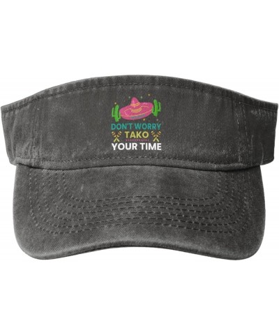 Don t Worry Tako Your Time Sun Visor Hats for Women Men Sun Hat Cotton Golf Hat Vintage Baseball Cap Deep Heather $11.08 Sun ...