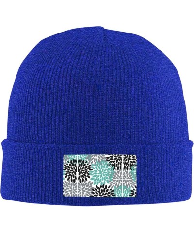 Dahlia Flower Print Unisex Beanie Hats Winter Warm Hats Knit Hat Slouchy Skull Cap Adult Casual Hat Blue $11.81 Skullies & Be...