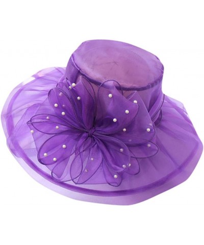 Women's Church Fascinator Bridal Tea Party Wedding Hat Frat Boy Costume B-purple $7.68 Sun Hats