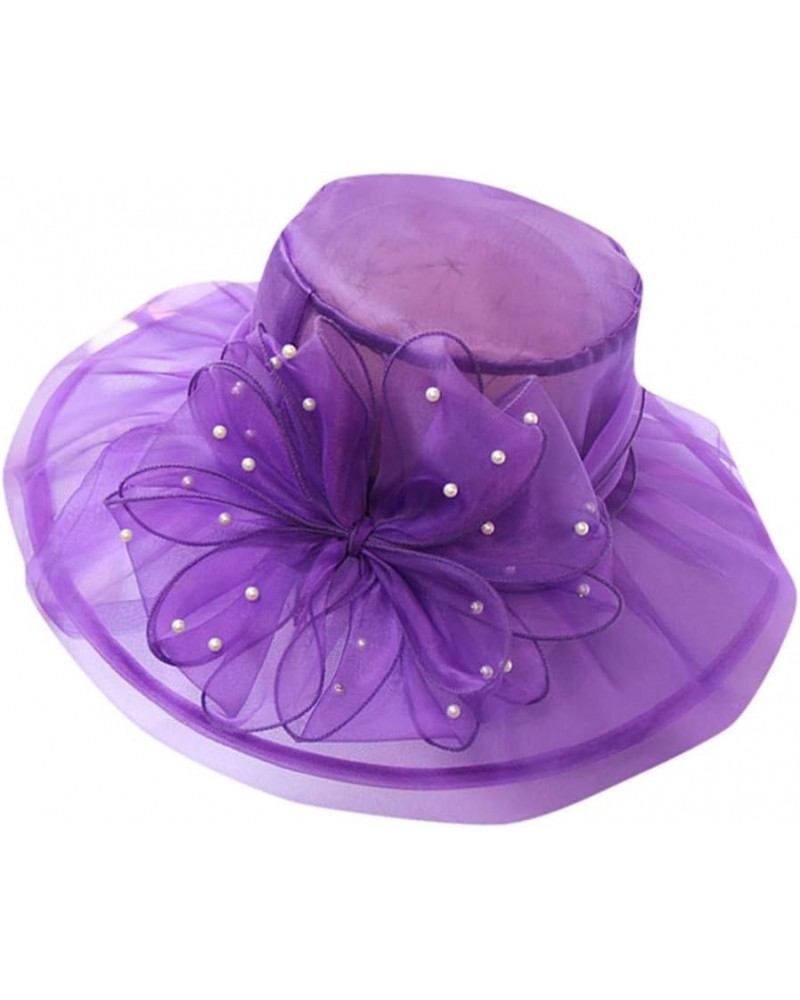 Women's Church Fascinator Bridal Tea Party Wedding Hat Frat Boy Costume B-purple $7.68 Sun Hats