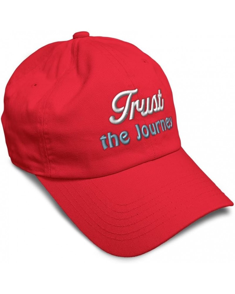 Soft Baseball Cap Trust The Journey Style B Cotton Dad Hats for Men & Women Red $12.90 Baseball Caps