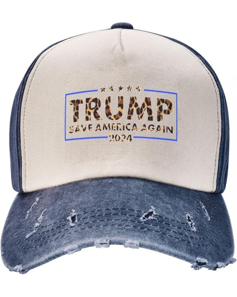 Leopard Trump 2024 Save America Again Republican Election Upgrade Your Style with Funny Adjustable Cotton Baseball Caps for M...