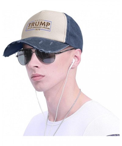 Leopard Trump 2024 Save America Again Republican Election Upgrade Your Style with Funny Adjustable Cotton Baseball Caps for M...