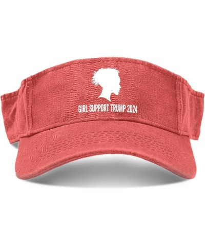 Girl Support Trump 2024 Trump Girl Caps Visors for Women Sun Visor Hats Packable Sports Cap Saffron $9.99 Visors