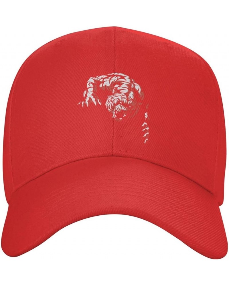 The Silhouette of A Lurking Tiger Baseball Cap for Men Women Dad Hat Classic Adjustable Golf Hats Red $12.74 Baseball Caps