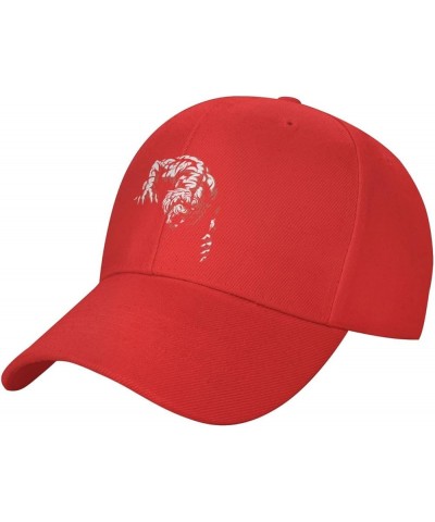 The Silhouette of A Lurking Tiger Baseball Cap for Men Women Dad Hat Classic Adjustable Golf Hats Red $12.74 Baseball Caps