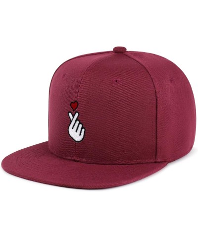 Korean Heart Finger Hip-Hop Snapback Hat Embroidered Baseball Cap Korea Sign 11. Maroon $12.49 Baseball Caps