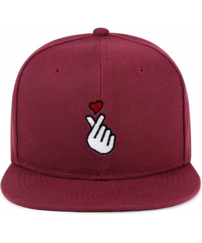 Korean Heart Finger Hip-Hop Snapback Hat Embroidered Baseball Cap Korea Sign 11. Maroon $12.49 Baseball Caps