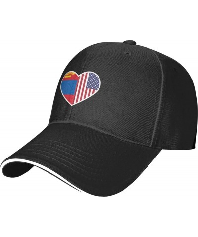 I Love America and Mongolia Baseball Cap for Men Women Adjustabl Unisex Golf Dad Hat Black $13.76 Baseball Caps