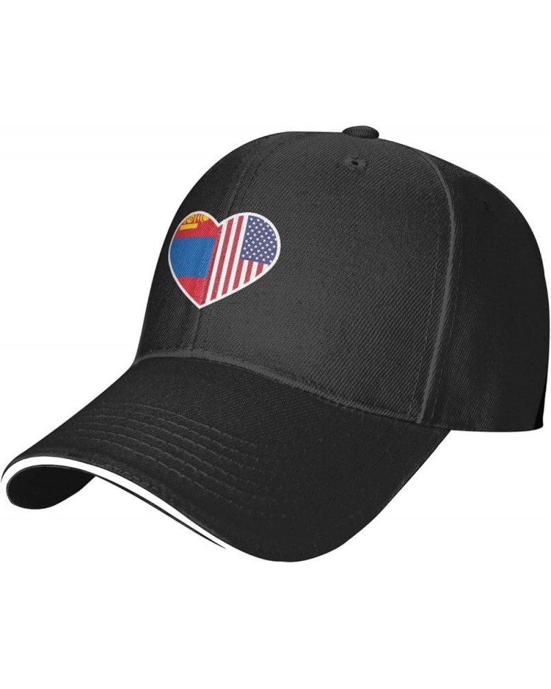 I Love America and Mongolia Baseball Cap for Men Women Adjustabl Unisex Golf Dad Hat Black $13.76 Baseball Caps