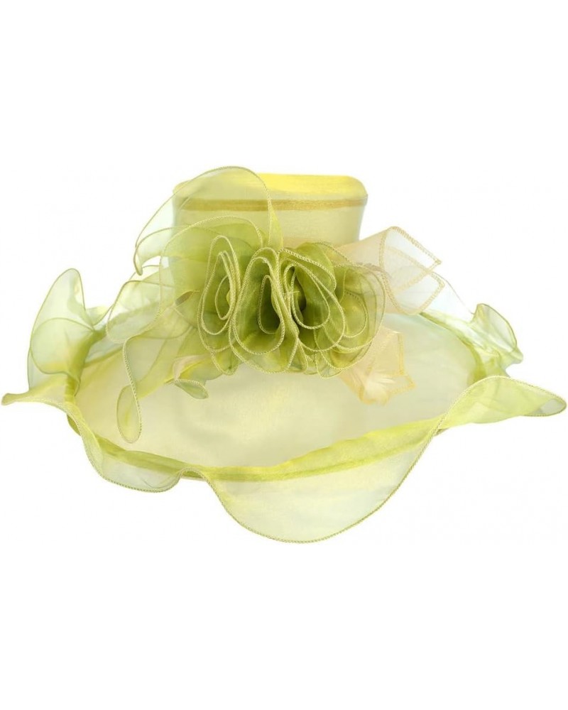 Church Tea Party Organza Floral Sun Hat Yellow $26.71 Sun Hats