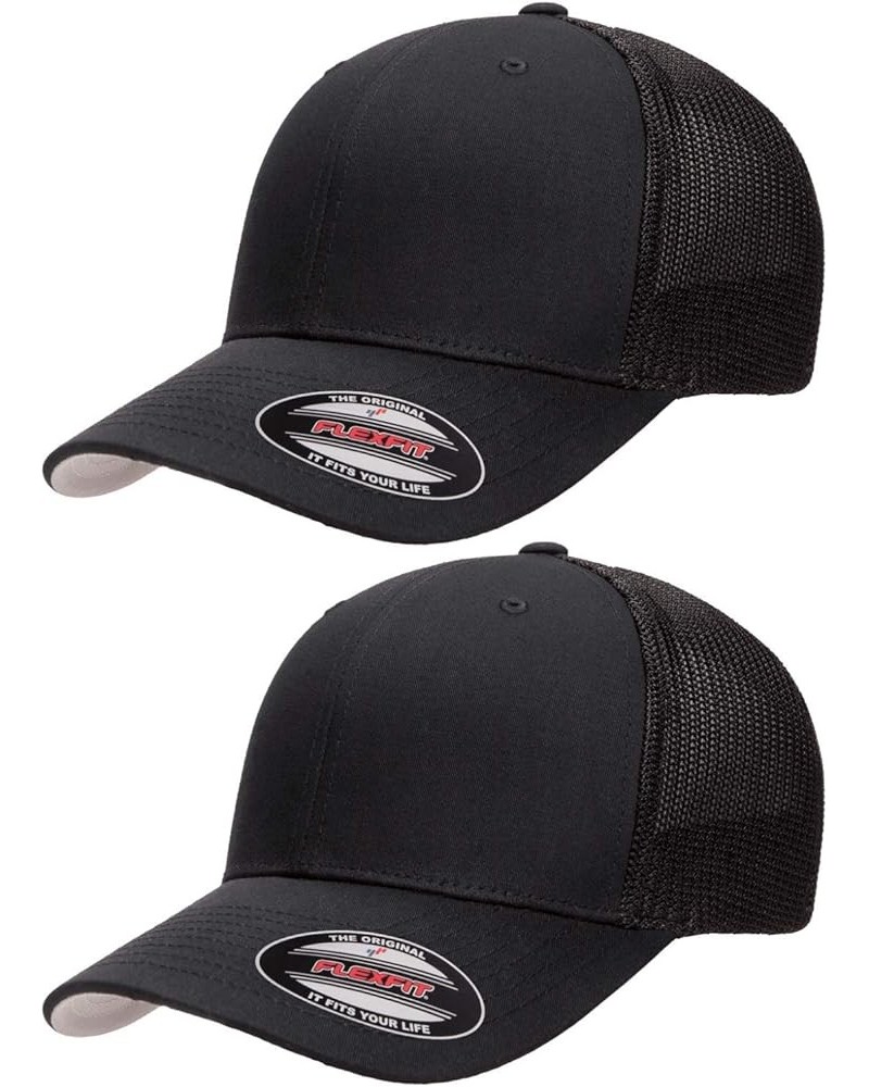 mens unisex-adults Trucker 2pk Black & Black $11.59 Baseball Caps