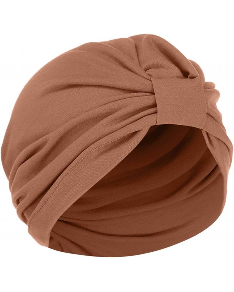 Women Muslim Turban Hat Cancer Chemo Cap Hair Bonnet Head Scarf Wrap Cover,Outdoor Leisure Soft Cap Coffee $9.39 Skullies & B...