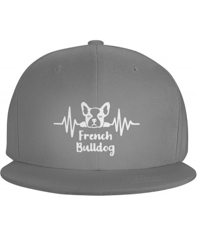 Men Women Adjustable Baseball Caps, French Bulldogs Heartbeats Unisex Plain Hats Vintage Trucker Dad Cap Black Gray $11.47 Ba...