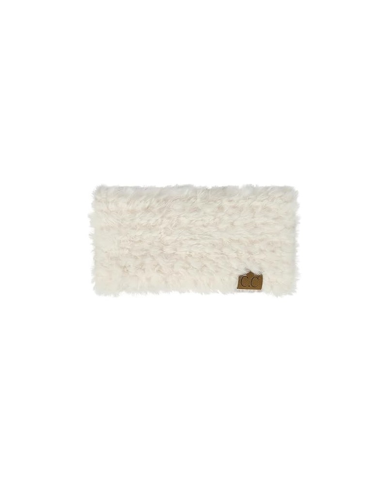 Faux Fur Headwrap For Women Unisex - Fuzzy Stretchable Soft Warm Winter Headband Ear warmer Ear muffs (Black) Ivory $9.87 Col...