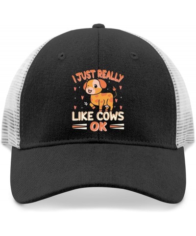 i just Really Like Cows or Cows Sun hat Camping hat AllBlack Hats for Women Fashionable Gifts for Her Cool Caps Allblack $9.7...