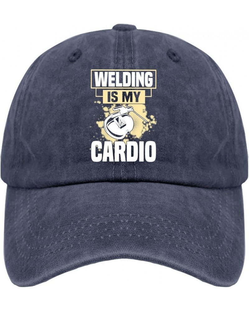 Welding is My Cardio Hat Vintage Cotton Washed Baseball Caps Adjustable Dad Hat Crazy Funny Custom Navy Blue $11.39 Baseball ...