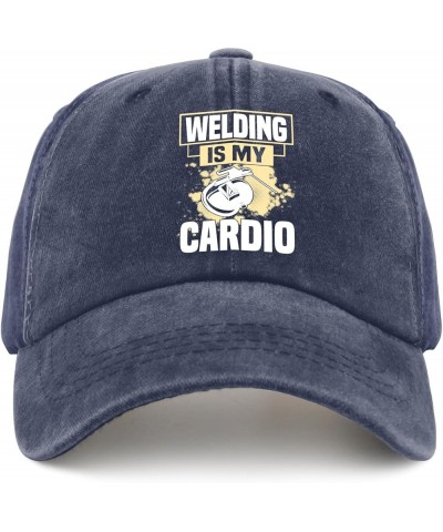 Welding is My Cardio Hat Vintage Cotton Washed Baseball Caps Adjustable Dad Hat Crazy Funny Custom Navy Blue $11.39 Baseball ...