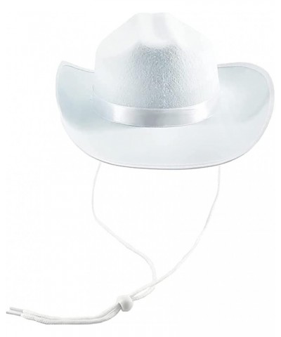 Men Women Cowboy Hat with Adjustable Belt Wide Brim Beach Sun Protection Cowgirl Hat for Travel White $6.36 Cowboy Hats