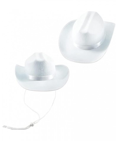 Men Women Cowboy Hat with Adjustable Belt Wide Brim Beach Sun Protection Cowgirl Hat for Travel White $6.36 Cowboy Hats