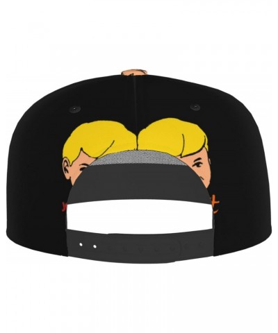 Jonny and Quest Adjustable Snapback Hats Flat Bill Baseball Cap Brim Snap for Men Women's Black $9.44 Baseball Caps