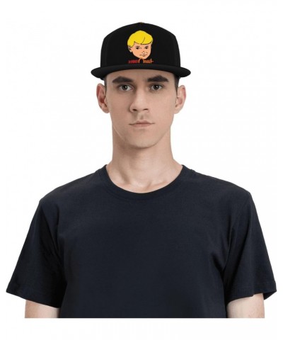 Jonny and Quest Adjustable Snapback Hats Flat Bill Baseball Cap Brim Snap for Men Women's Black $9.44 Baseball Caps