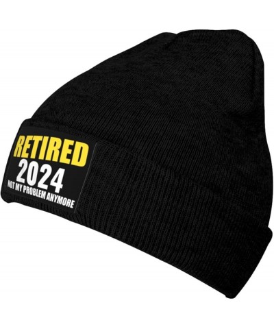 Retired 2024 Not My Problem Anymore Gift Beanie Hat Women Knit Hat Men Skull Cap Slouchy Hat Hedging Hat Black $10.95 Cowboy ...