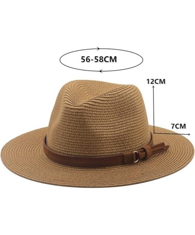 Panama Hat Summer Sun Hats for Women Men Beach Straw Hat Sun Protection Travel Cap (Color : White, Size : Adult 55-58CM) ADUL...