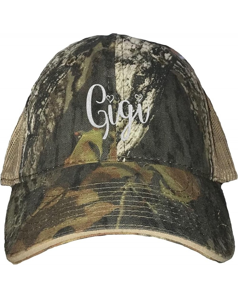 Gigi Gift Idea Grandma Aunt Dad Deluxe Trucker Flatbill Baseball Embroidered Hat Trucker Oak/ Khaki $12.28 Baseball Caps