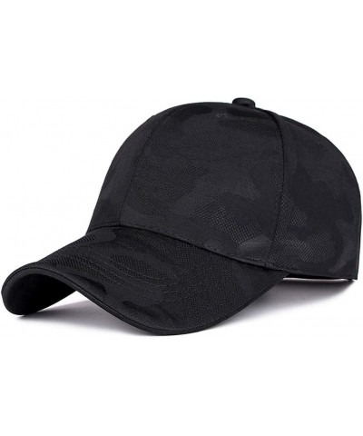 Adjustable Unisex Camouflage Baseball Cap Pointed Hat Men and Women Casual Desert Hat Sunshade Wild Hat (Color : Black) Black...