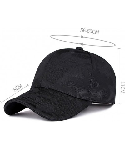 Adjustable Unisex Camouflage Baseball Cap Pointed Hat Men and Women Casual Desert Hat Sunshade Wild Hat (Color : Black) Black...