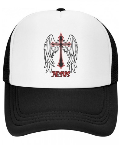 Baseball Cap Trucker Hat for Men and Women Adjustable Outdoor Mesh Snapback Hat Black Religious Christian Faith Jesus2 $10.19...